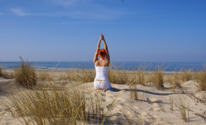Yoga sur la plage du touquet